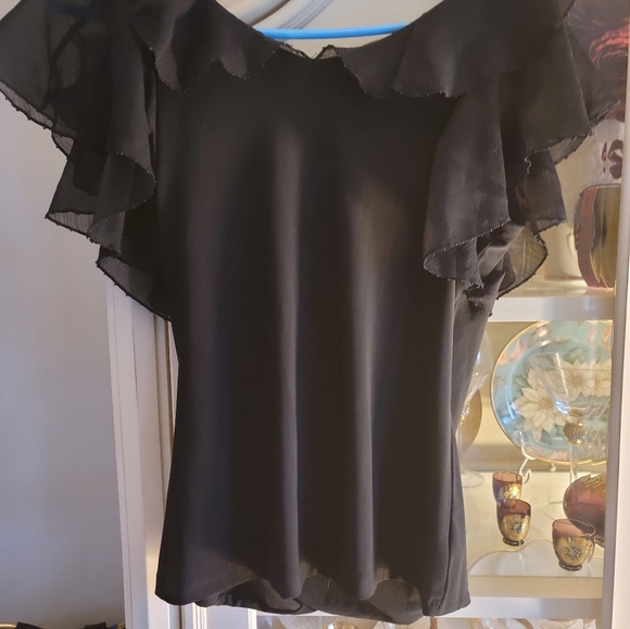 White House Black Market Flutter Sleeve Top - Picture 2 of 8